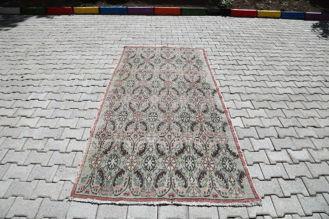 4x9 Runner Rug, Hallway Runner, Oushak Rug, Turkish Runner 4x9, Vintage ...