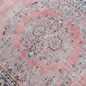 6x9 Red Green Vintage rug, Oushak Wool Rug, 6x9 Turkish Rug, Home Decor, Green Large Rug, Living room Rug, Bedroom Rug, Office, Red Kids Rug