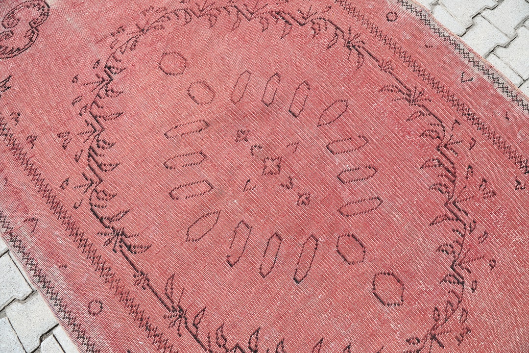 6x10 Vintage Turkish Rug, Faded Red Boho Area Rug - Etsy