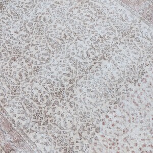 5x9 Vintage Turkish Rug, Neutral Oushak, Handmade Wool Cotton Blend