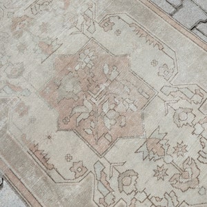 4x8 Rug, Neutral Rug, Neutral Vintage Rug, 4x8 Vintage Rug, Natural Rug, 4x8 Turkish Rug, Faded Rug, Muted Red, Beige, 4x8, Rug,Boho Rug,296