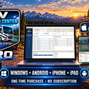Aplicación de seguimiento del mantenimiento de vehículos recreativos para Windows, Android, iPhone y iPad / RV Command Center Pro