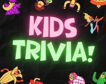 KIDS TRIVIA GAME | Kids Quiz Trivia | Instant Download | 5 Rounds, 55 Questions | Powerpoint | Game Night | Party Game | Birthday Trivia