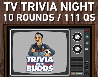 TV TRIVIA Trivia Game | Pub Quiz Trivia | Instant Download | 10 Rounds, 111 Questions | Powerpoint | Game Night | Television | Party Game