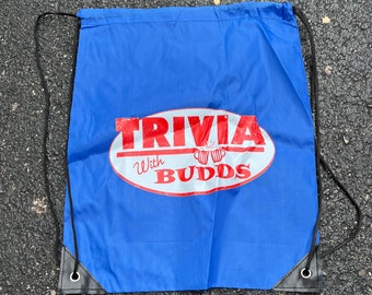 Trivia With Budds Drawstring Bag