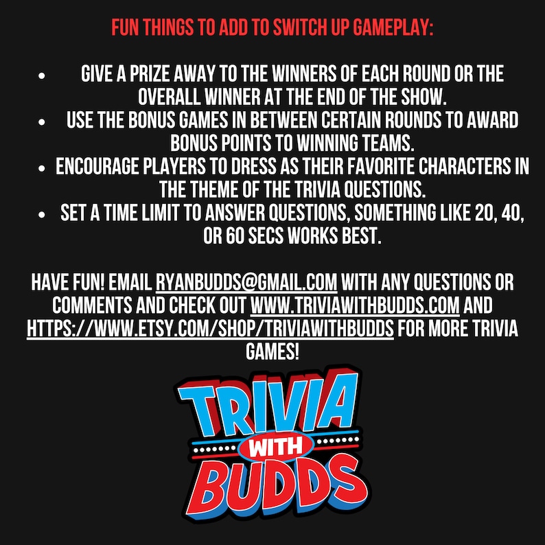PUB QUIZ TRIVIA Vol 4 Trivia Game Instant Download 5 Rounds, 55 ...