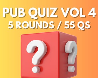 PUB QUIZ TRIVIA Vol 4 Trivia Game | Instant Download | 5 Rounds, 55 Questions | Powerpoint | Game Night | Party Game