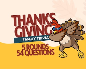 THANKSGIVING FAMILY TRIVIA | Instant Download | 5 Rounds, 54 Questions | Powerpoint | Game Night | Holiday Game | Party Game