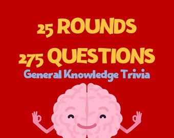 GENERAL KNOWLEDGE II Trivia Game | Instant Download | 25 Rounds, 275 Questions | Powerpoint | Game Night | Pub Quiz Trivia | Party Game