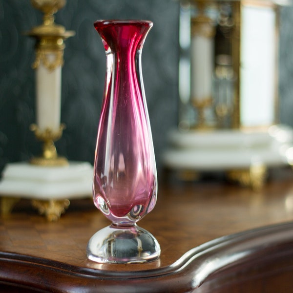 Vase en verre de cristal par Val Saint Lambert