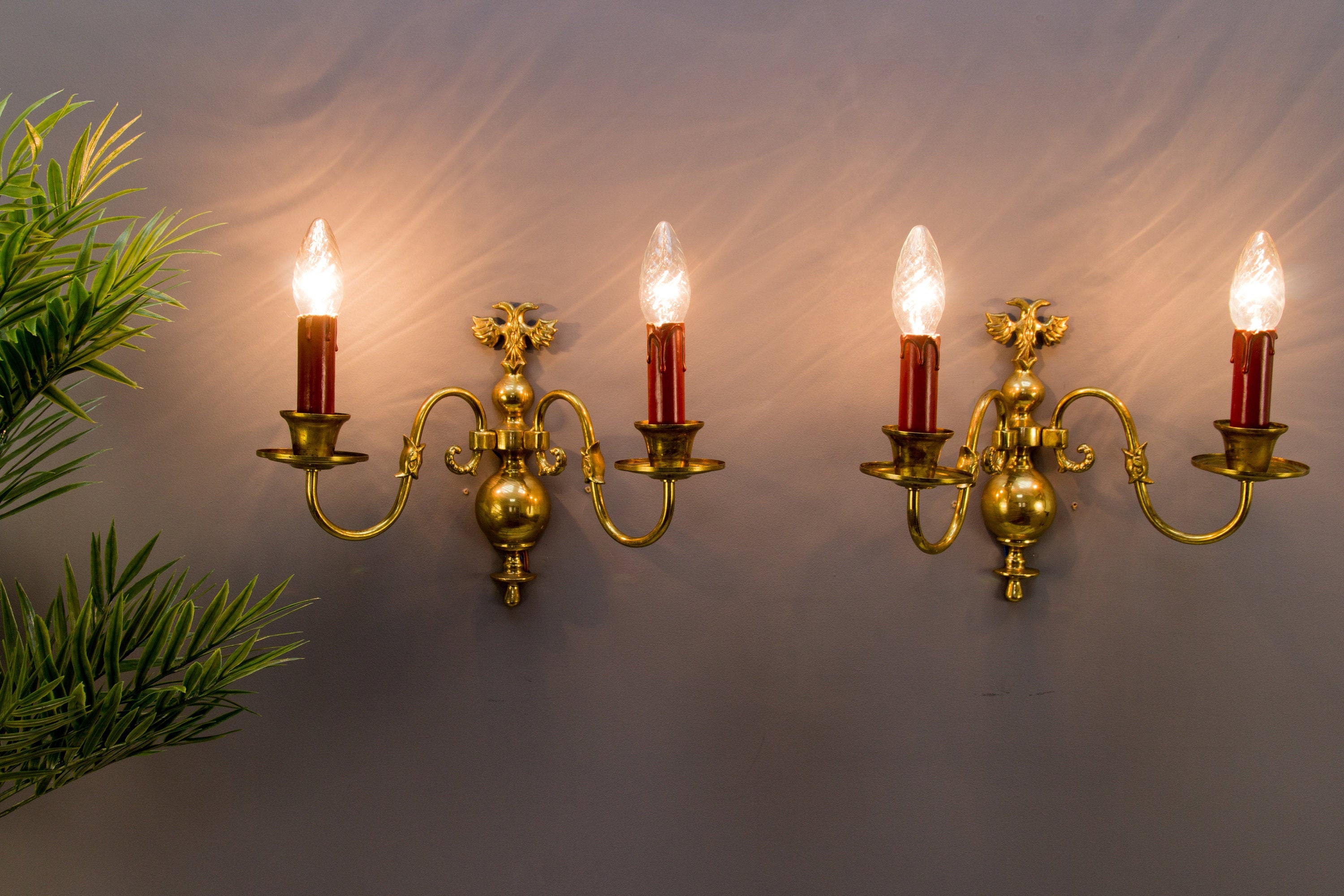 Brass Sconces, Set of 2
