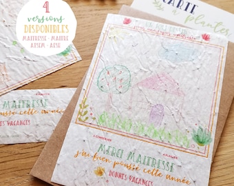 Tarjeta maestra de plantación para regalo de fin de año • Regalo maestro • Regalo Atsem • Regalo Aesh