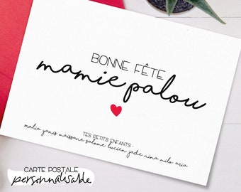 Carte Fête des grands mères personnalisée • Carte bonne fête mamie
