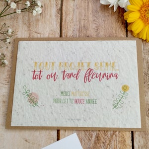 Master gift, Master planting card, Master sowing card, Master end of year gift, Flower card