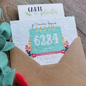 Valentine's Day gift card to plant I have loved you since to personalize