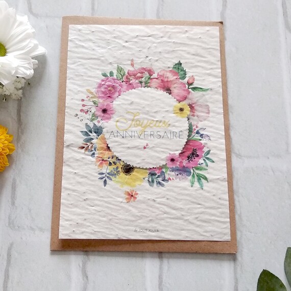 Carte A Planter Joyeux Anniversaire Carte Joyeux Etsy