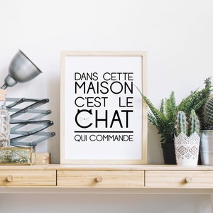 Chat, Affiche chat, Décoration chat, Citation chat, Cadeau chat image 1