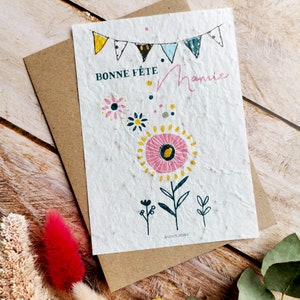 Carte mamie à planter bonne fête mamie festive avec fanions et fleurs image 2