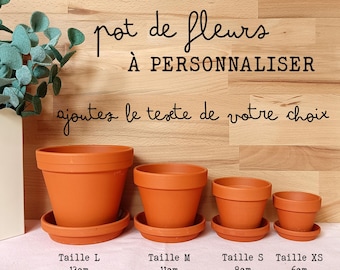Pot de fleurs personnalisé au texte de votre choix