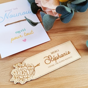 Nanny gift personalized wooden bookmark