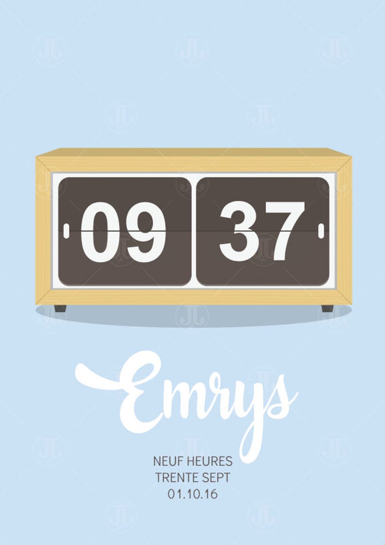 Affiche naissance Heure de naissance Date personnalisée Etsy