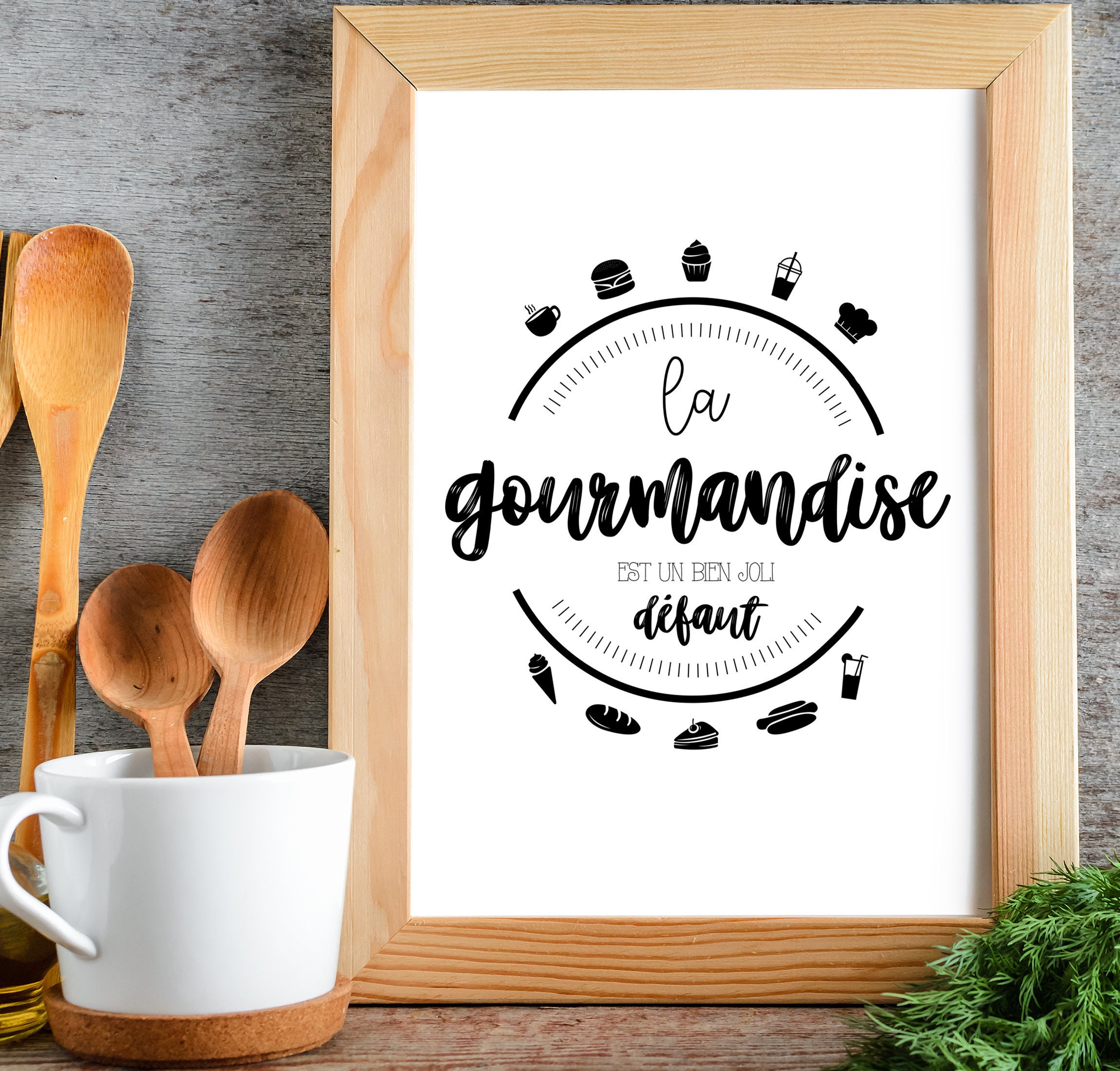 Affiche Citation Affiche Gourmandise Affiche Noir Et Blanc Etsy France