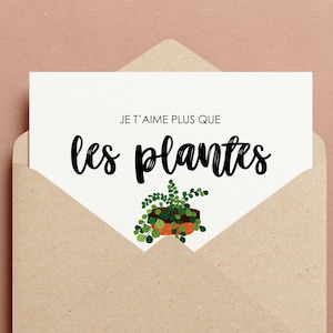 Cadeau Saint Valentin carte postale amour humour plantes • Plant addict • Plant lover