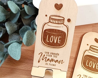 Gift for Mother's Day wooden phone holder