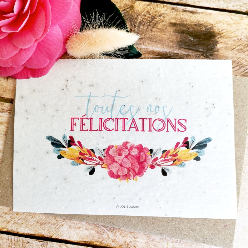Carte à planter • Carte à planter félicitations • Carte à planter mariage • Carte à semer image 1