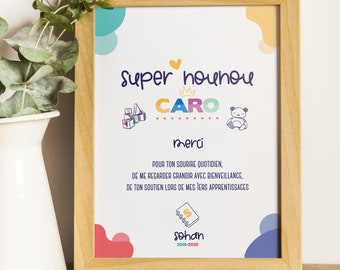 Personalized nanny gift poster