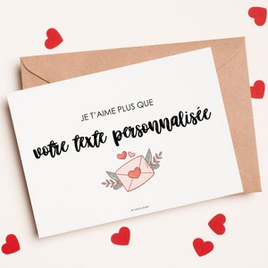 Cadeau Saint Valentin carte postale amour personnalisée