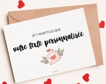 Personalisierte Liebespostkarte als Valentinstagsgeschenk