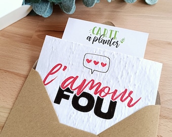 Carte à planter amour fou cadeau pour la Saint Valentin