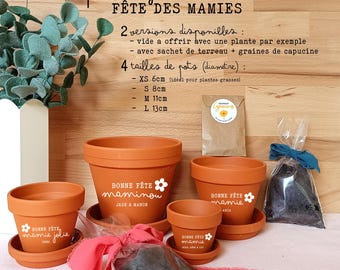 Cadeau fête des grand-mères pour Mamie pot personnalisé Bonne fête Mamie