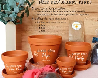 Vaso de flores personalizado para presente do dia dos avós