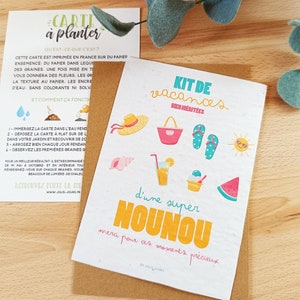 Carte à planter cadeau pour nounou fin de contrat