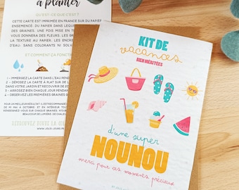 Carte à planter cadeau pour nounou fin de contrat
