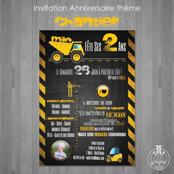Invitation Anniversaire Construction Chantier Travaux Etsy Invitation Anniversaire Construction Chantier Travaux Etsy
