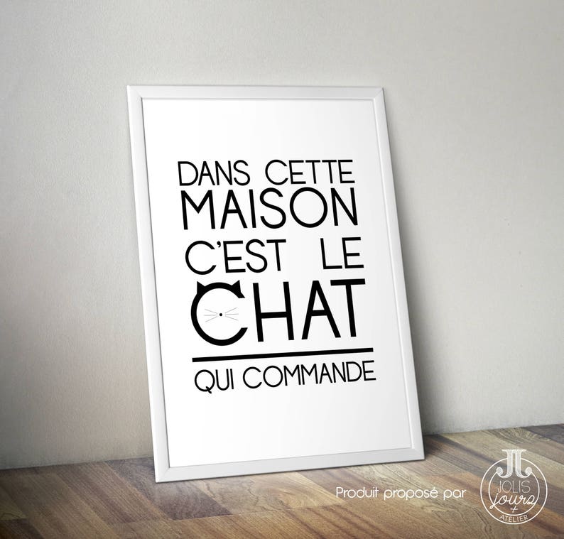 Chat, Affiche chat, Décoration chat, Citation chat, Cadeau chat image 2