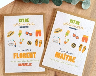 Cadeau maître, Merci maître, Carte à planter maître, Cadeau fin d'année maîtres, Carte à fleurs