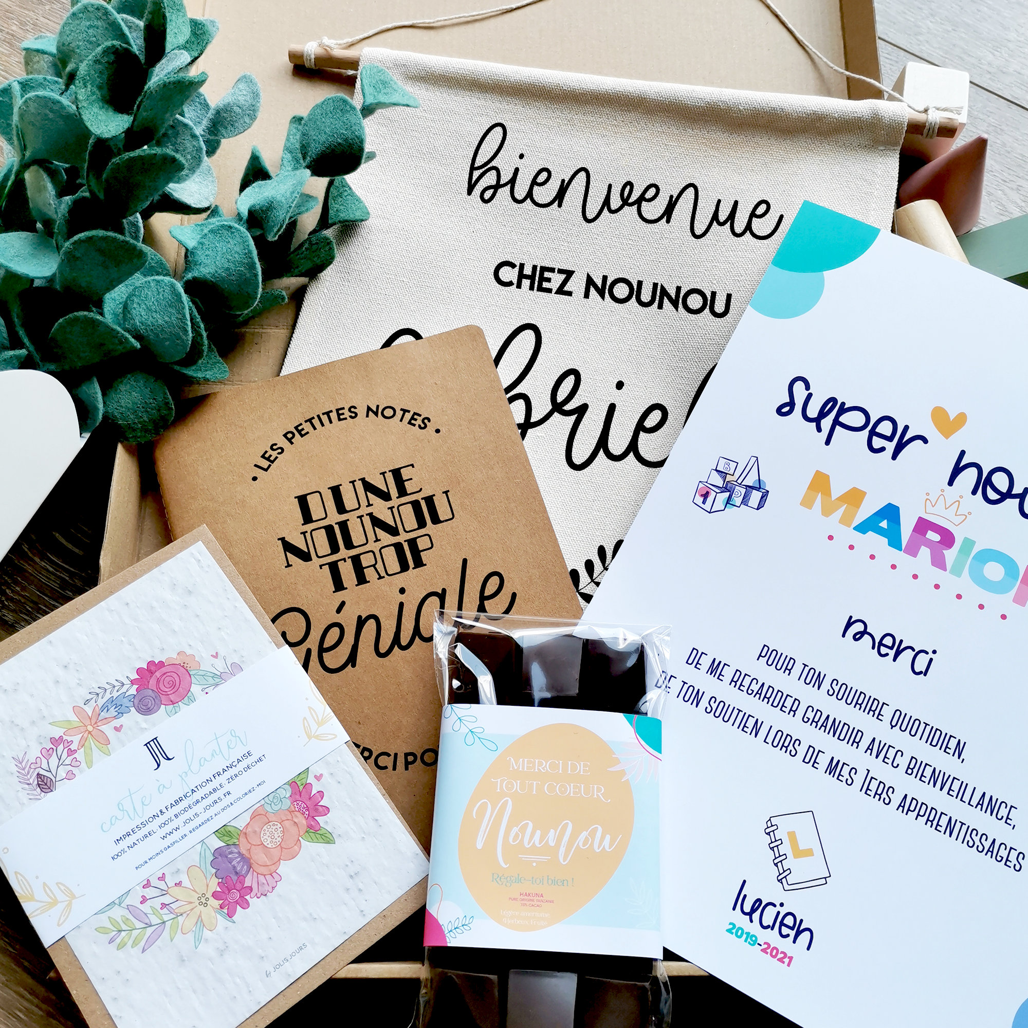 Cadeau nounou Coffret cadeau nounou Cadeau fin de contrat | Etsy