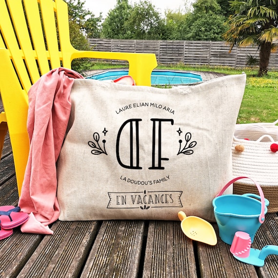 Sac de plage personnalisable XXL Grand sac famille personnalisable -   France