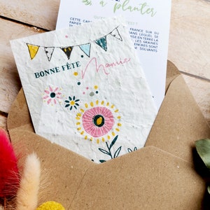 Carte mamie à planter bonne fête mamie festive avec fanions et fleurs image 4