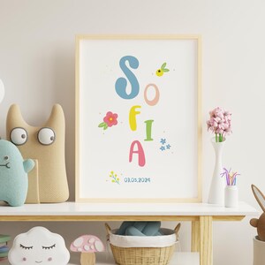Poster personalizzato per la nascita del primo nome