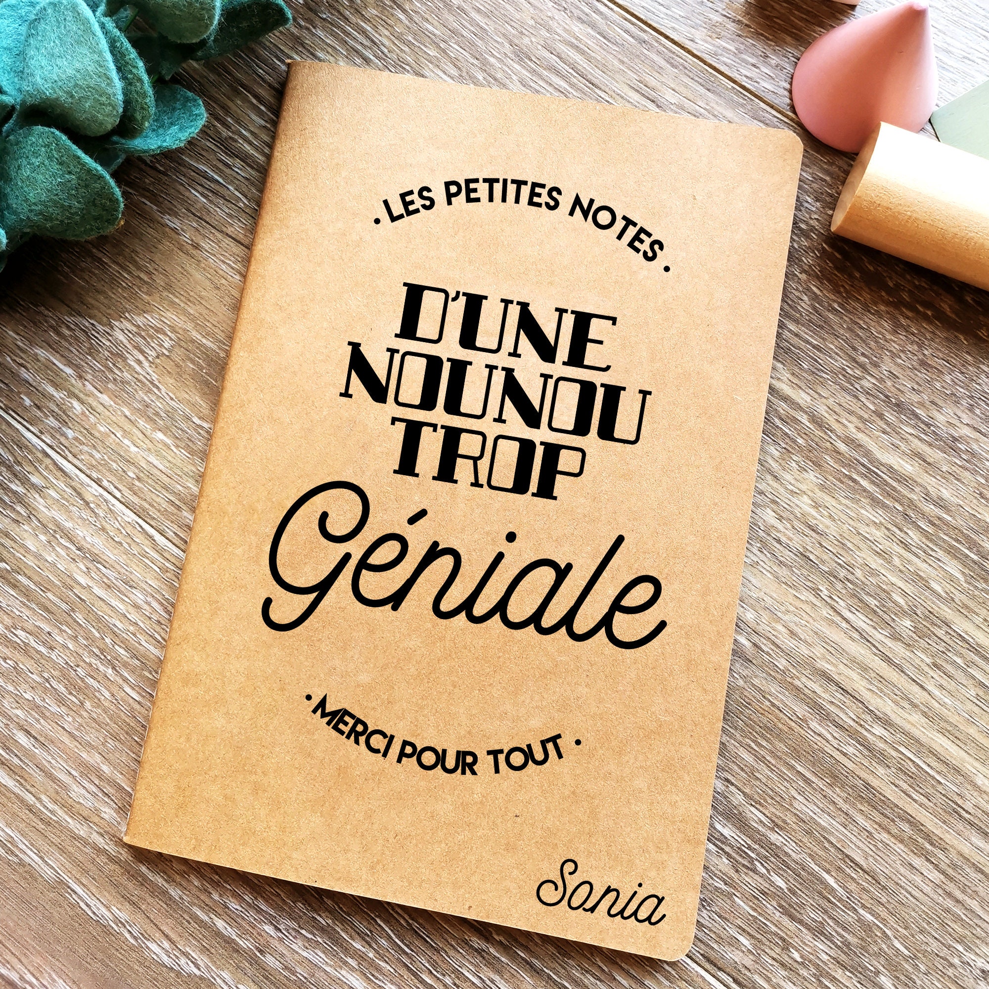 Cadeau nounou personnalisé carnet de notes -  France