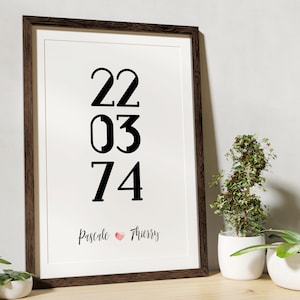 Valentine's Day gift personalized lovers date poster