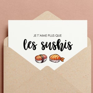 Valentinstag Geschenk Postkarte Liebe Humor Sushi