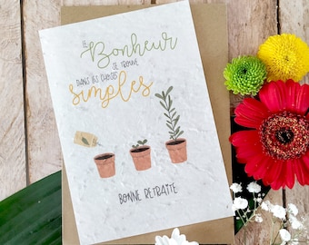 Retirement card, Retirement planting card, Retirement sowing card, Retirement gift, Flower card