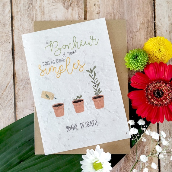 Carte Retraite Carte A Planter Retraite Carte A Semer Depart Etsy