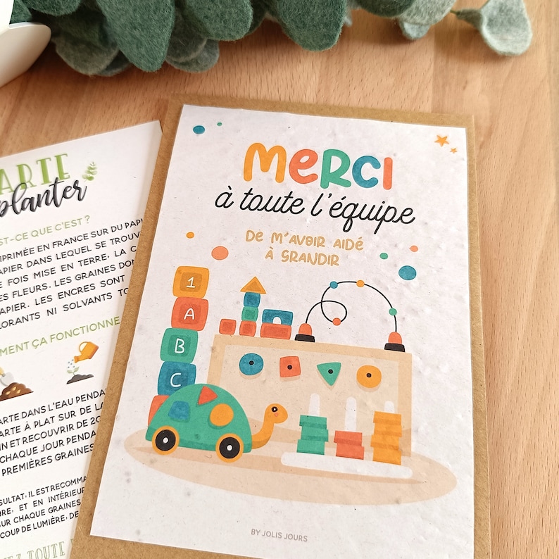Carte à planter crèche ou mam cadeau original image 1